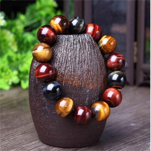 Veile Studios Tiger Eye Natural Crystal Stone Buddha Bead Bracelet Fashion Jewellery