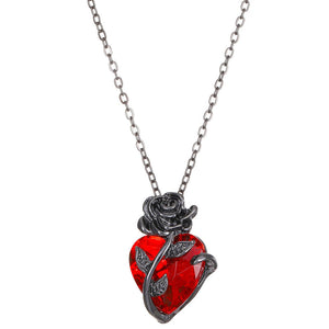 Veile Studios Punk Rose Love Necklace Fashion Personality Heart Shaped Clavicle Chain Pendant