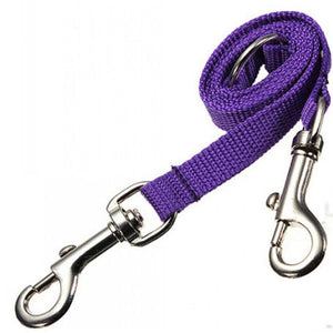 Purple Double Dog Leash One Size For Two Dogs Belt