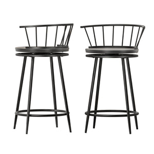 Artiss 2X Bar Stools Swivel Metal Chairs