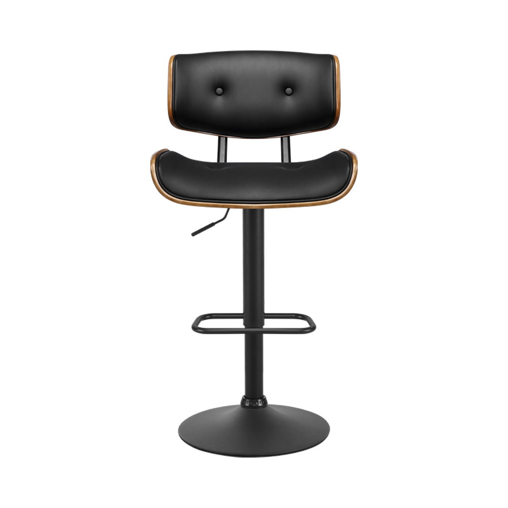 Artiss Set Of 4 Kitchen Bar Stools Gas Lift Chairs Swivel Barstool Leather Black