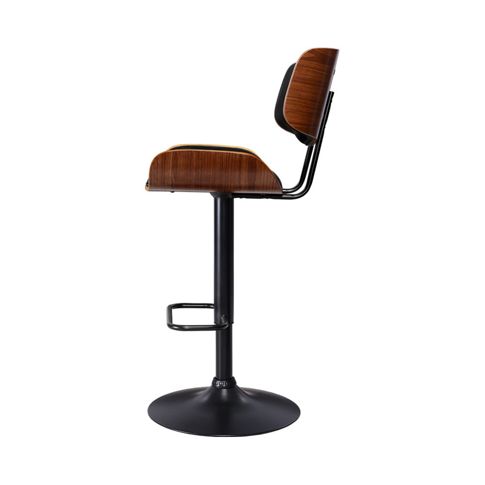 Artiss Set Of 4 Kitchen Bar Stools Gas Lift Chairs Swivel Barstool Leather Black
