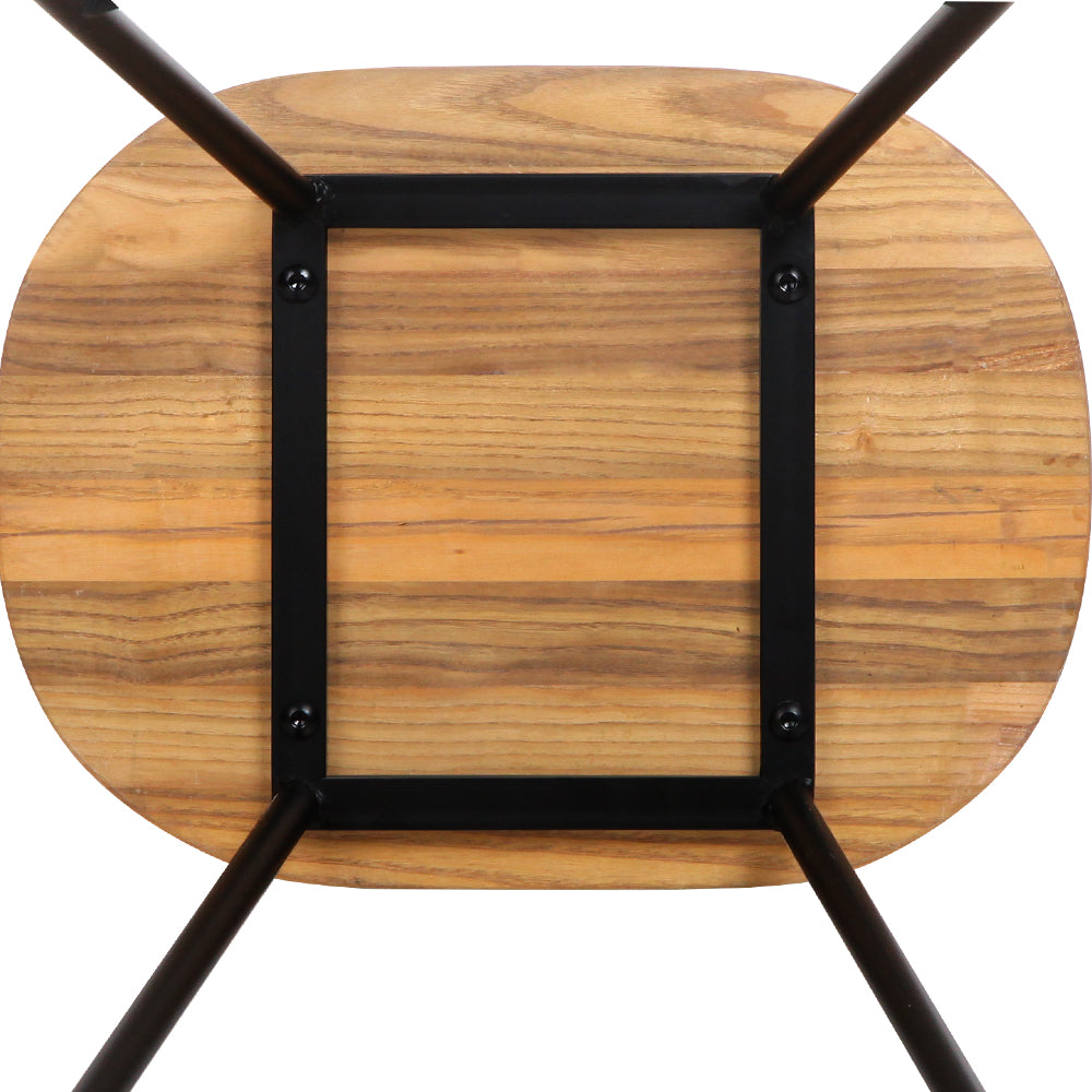 Artiss Set Of 2 Elm Wood Backless Bar Stools 75Cm - Black And Light Natural