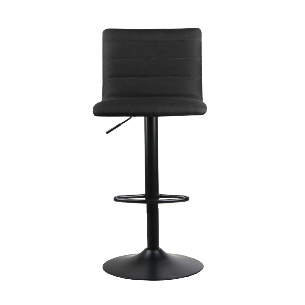 Artiss Set Of 4 Faux Linen Bar Stools - Black