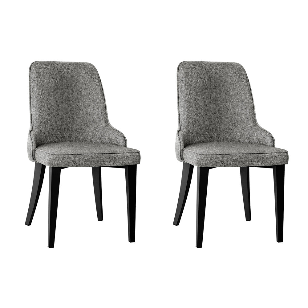 Artiss Set Of 2 Fabric Dining Chairs - Grey