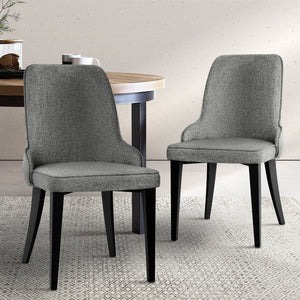 Artiss Set Of 2 Fabric Dining Chairs - Grey