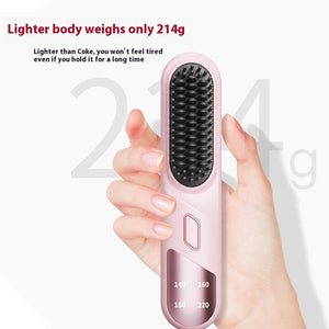 Wet Dry Cordless Hair Straightener Brush With Fast Heating For Fluffy Curly