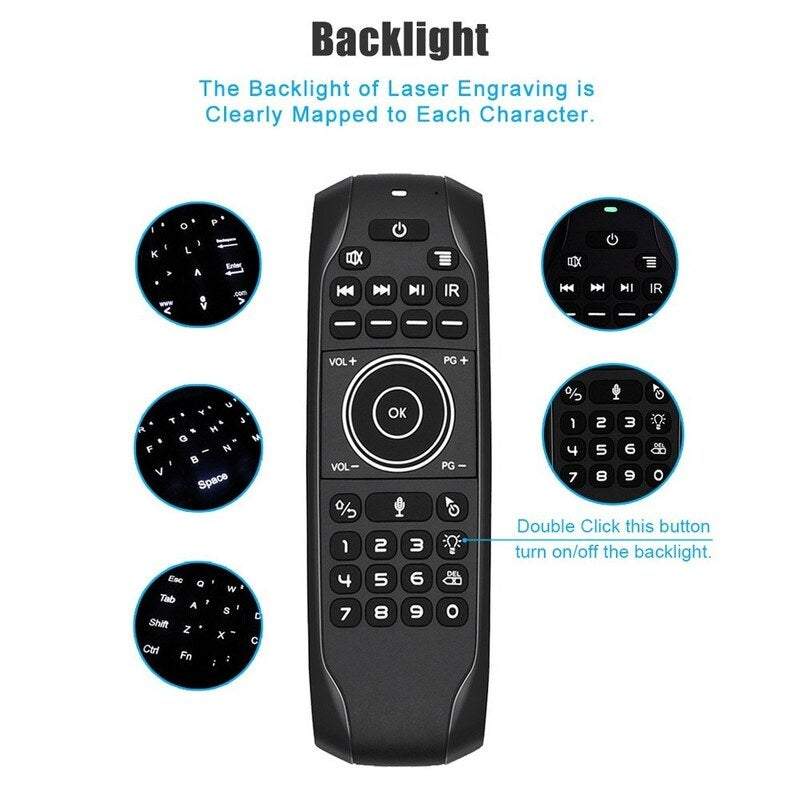 2.4G Keyboard Backlit Remote Control With Voice Gyroscope Air Mouse For Smart Tv Box