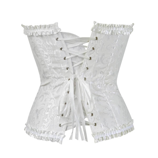 Ivory Cream Frill Corset Erotic Lingerie Fetish