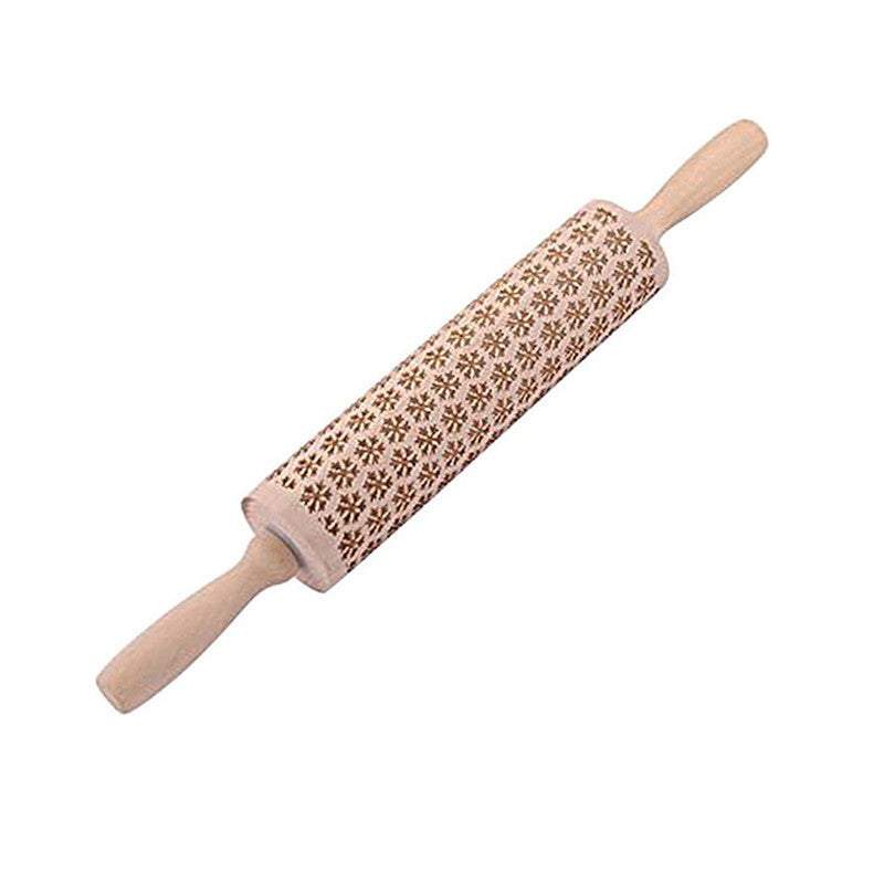 Rolling Pins Embossed Wooden With Patterns Baking Tools