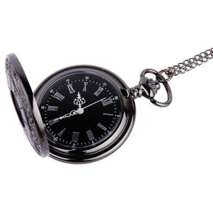 Baldr Pocket Watch Vintage Roman Numerals Quartz Black