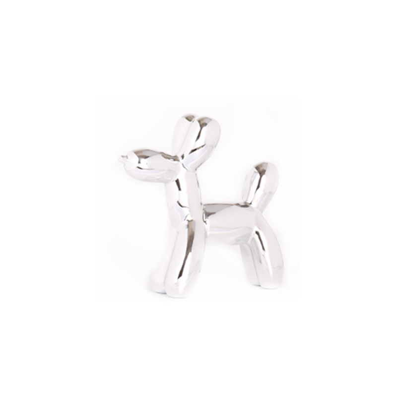 Modern Ceramic Balloon Dog Cute Kids Gift Home Decor With High Gloss Finish Silver