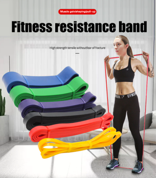 Set Of 5 Heavy Duty Resistance Band Loop Power Gym Fitness Exercise Yoga Workout