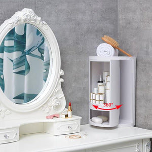 Rotating Corner Storage Bathroom Cosmetics Organisation Toiletries Holder