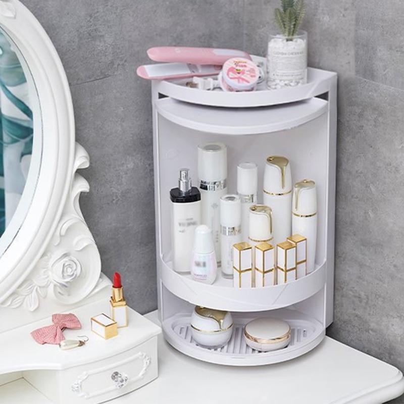 Rotating Corner Storage Bathroom Cosmetics Organisation Toiletries Holder