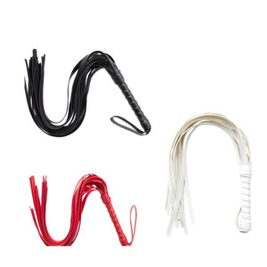 House Of Dasein 45Cm Black / White Red Flogger Bdsm Impact Play Spanking Whip Kink Fetish