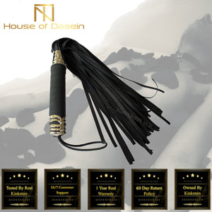 House Of Dasein Bdsm Black Rubber Flogger Ass Spanking Sex Whip Impact Toy