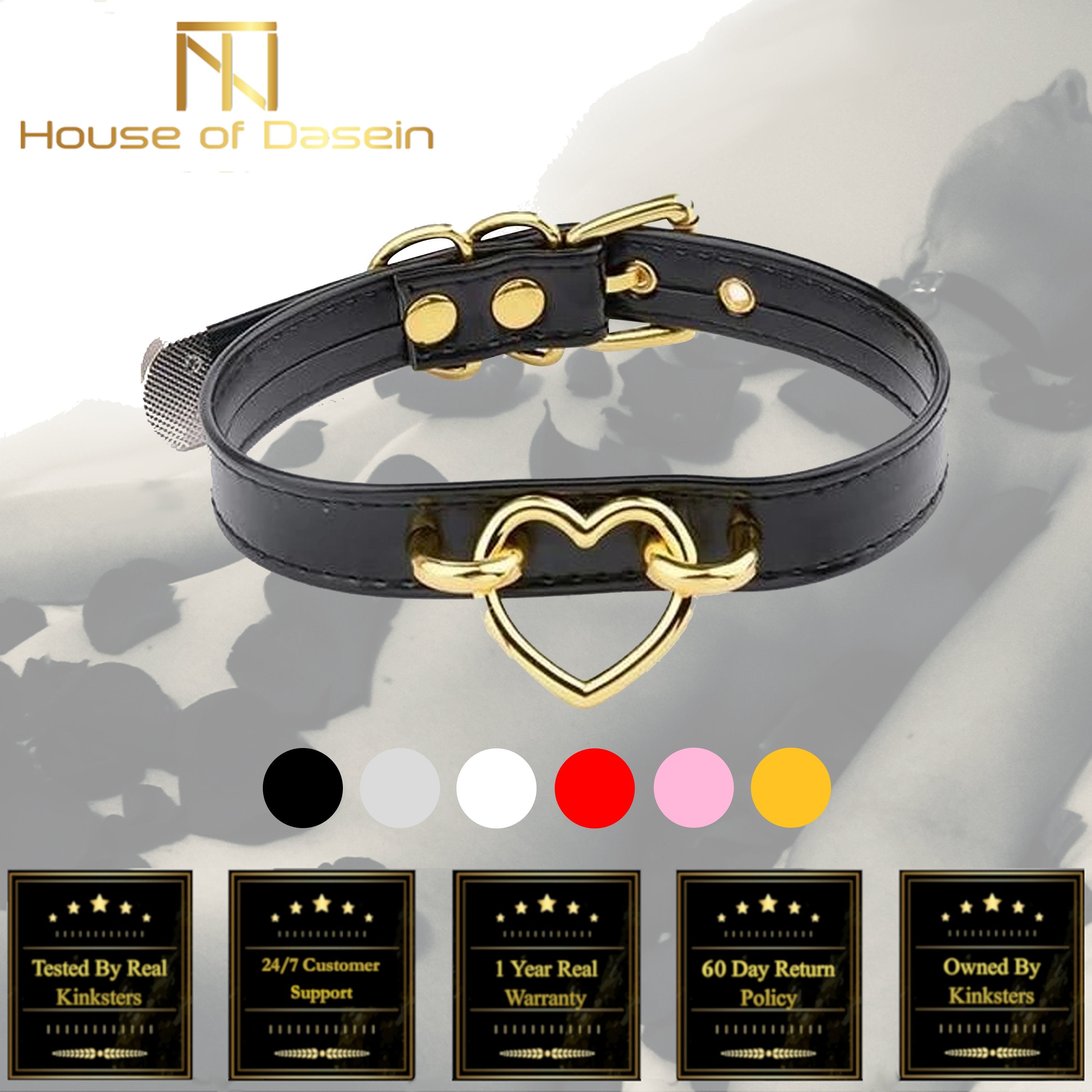 House Of Dasein Bdsm Heart Choker Collar Submissive Symbolic Jewelry Kink Fetish