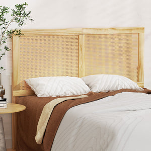 Artiss Bed Head Double Size Rattan - Ribo Pine