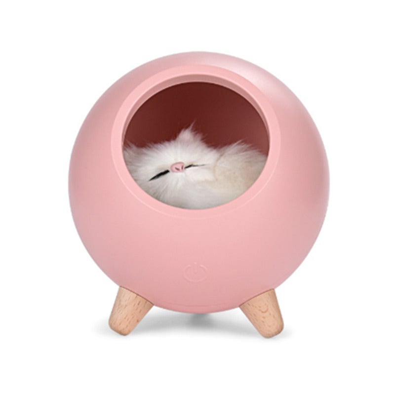 Bedroom Rechargeable Sleeping Cat Table Lamp Desktop Mini Night Light