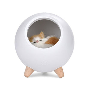 Bedroom Rechargeable Sleeping Cat Table Lamp Desktop Mini Night Light