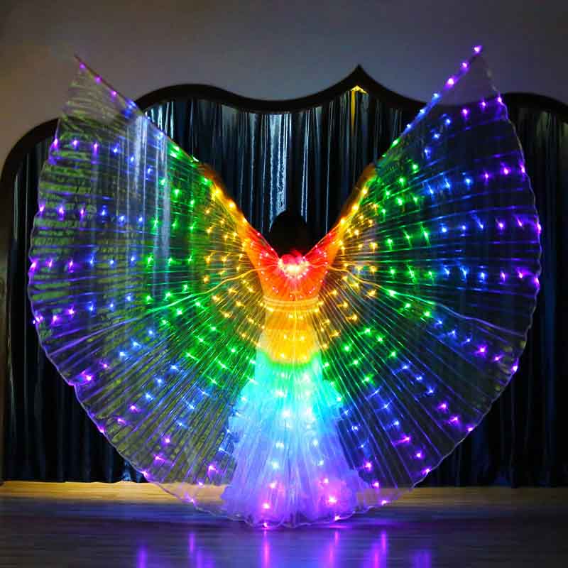 House Of Dasein Led Glowing Rainbow Wings Costume Colourful Cosplay