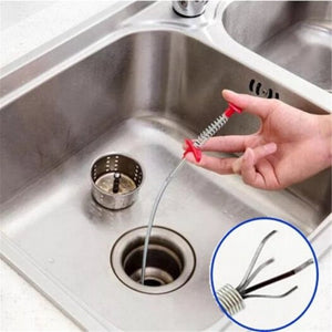 Bendable Pipe Cleaner Sewer Tub Hair Removal Toilet Kitchen Cleaning Tools Silver