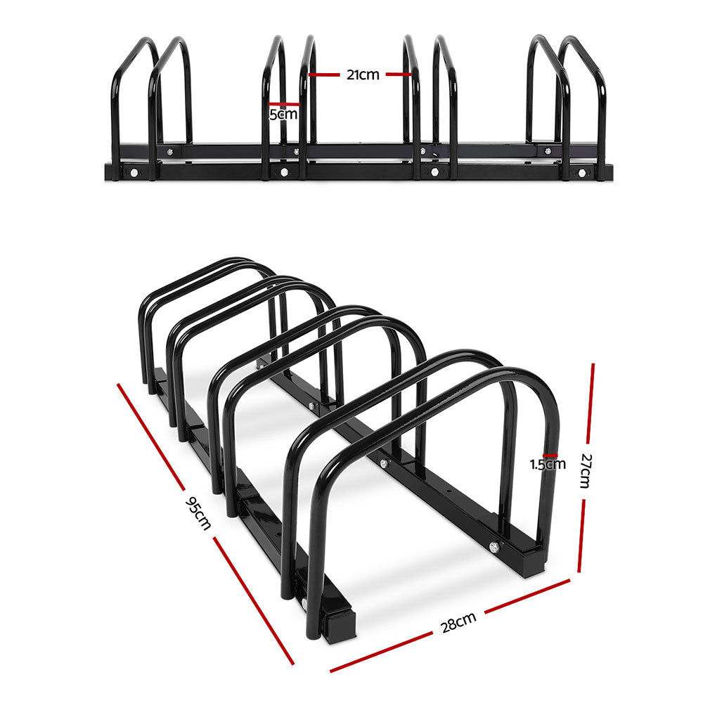 Giantz Weisshorn 4 Bike Stand Floor Bicycle Storage Black