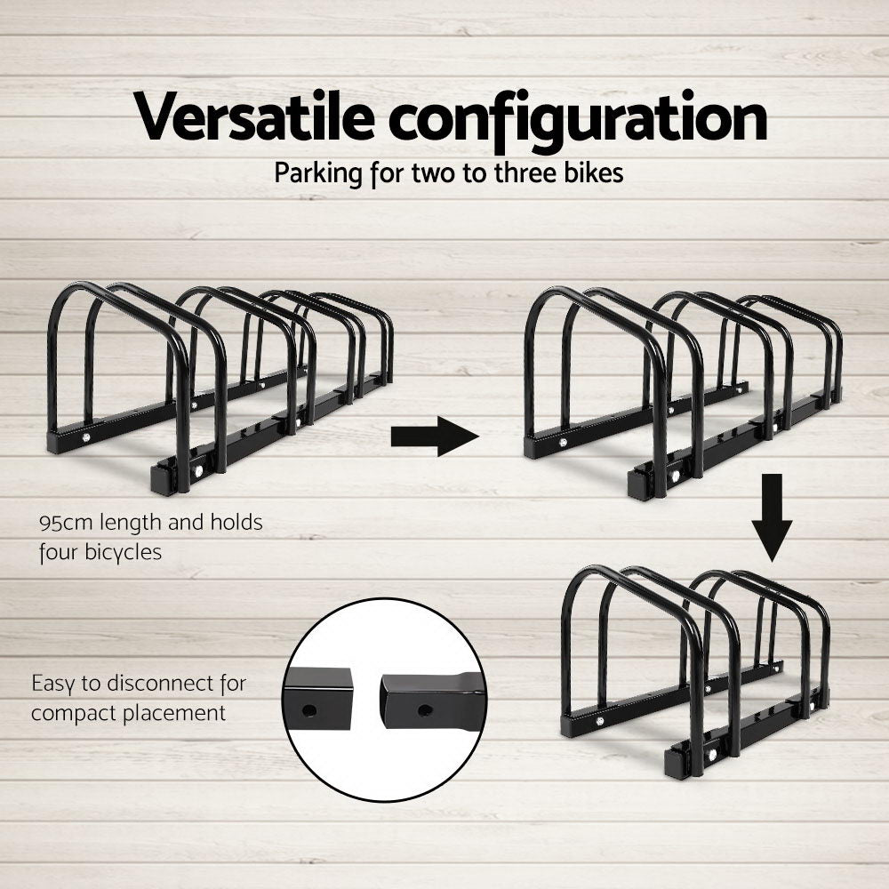 Giantz Weisshorn 4 Bike Stand Floor Bicycle Storage Black