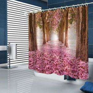 Bk161 Sakura Forest Shower Curtain Pink 180 X 200Cm