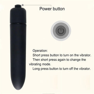 Powerful Black Mini G Spot Bullet Vibrator 10 Speeds Waterproof