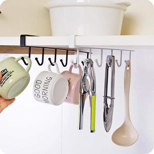 Hanging Holder Kitchen Storage Space Saving Rack With Hooks