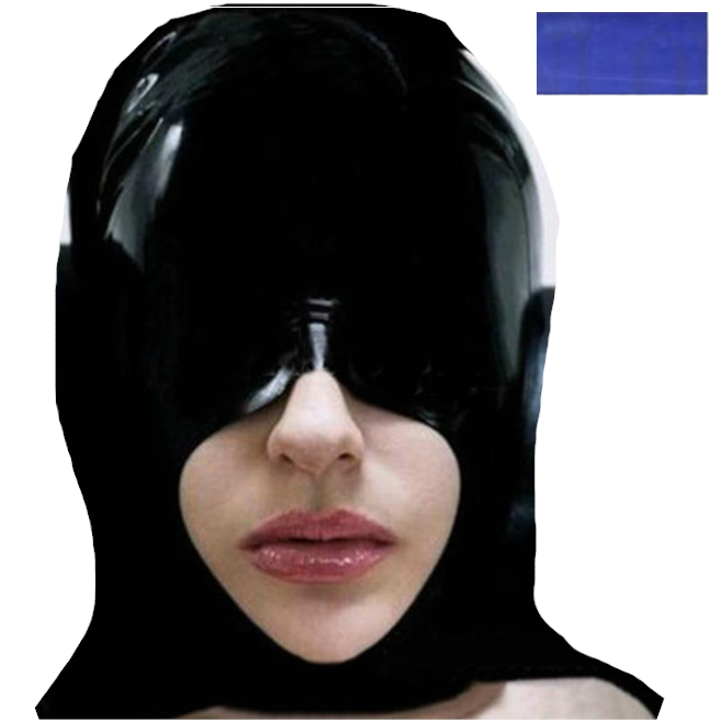 House Of Dasein Black Half Face Latex Hood Eye Cover Rubber Open Mouth Mask Bdsm Fetish