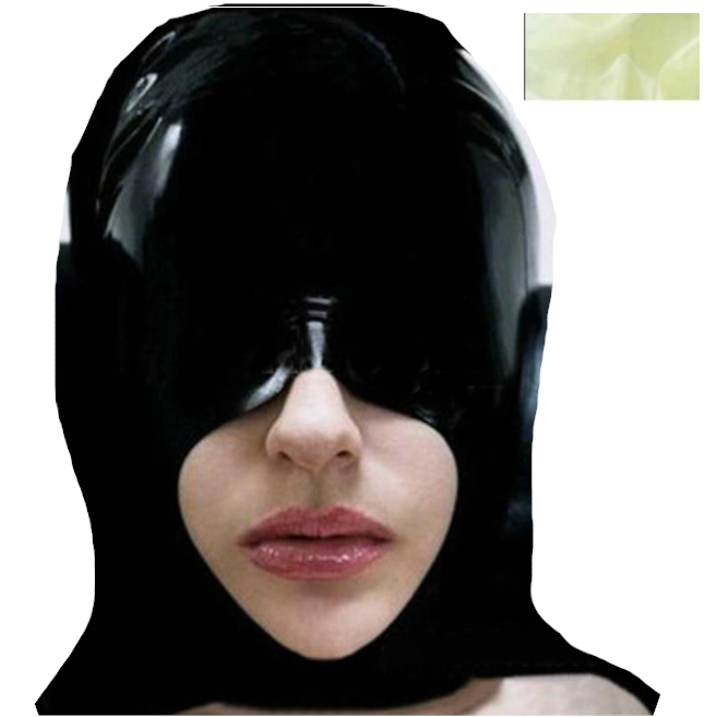 House Of Dasein Black Half Face Latex Hood Eye Cover Rubber Open Mouth Mask Bdsm Fetish