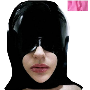 House Of Dasein Black Half Face Latex Hood Eye Cover Rubber Open Mouth Mask Bdsm Fetish