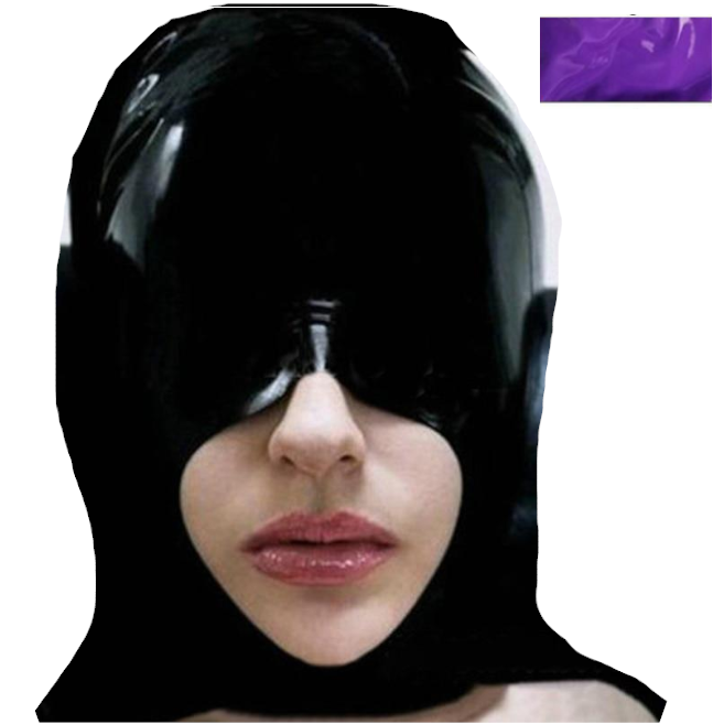 House Of Dasein Black Half Face Latex Hood Eye Cover Rubber Open Mouth Mask Bdsm Fetish