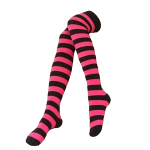 Black Pink Thigh Highs