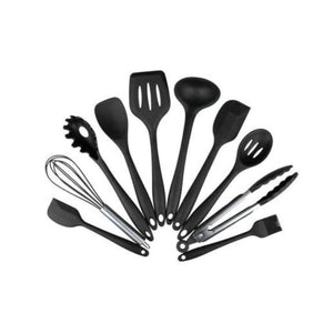 10Pcs Black Silicone Kitchen Utensils Set Bakeware Accessories