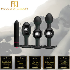 House Of Dasein Black Kegel Balls Butt Plug Vibrator Anal Beads Bdsm Training