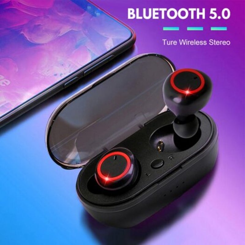 Bluetooth 5.0 Hd Wireless Headphone Sport Earphones Noise Reduction Waterproof Earbud Grey Black