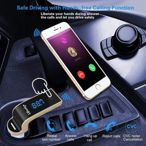 Car Chargers Bluetooth Transmitter In Fm Mp3 Player Music Control Calling Kit With Usb For Iphone Samsung Lg Htc Sony An