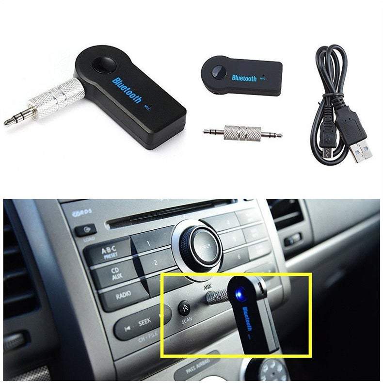 Bluetooth Receiver Hands Free Audio Music Adapter Aux Car Converter