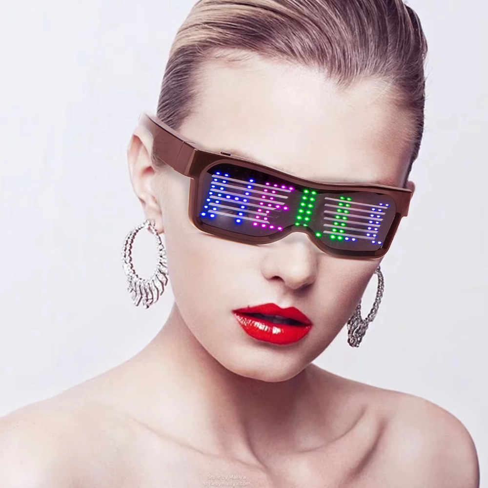 Bluetooth Led Eyewear Glasses Display Programmable Message App Controlled Sunglasses
