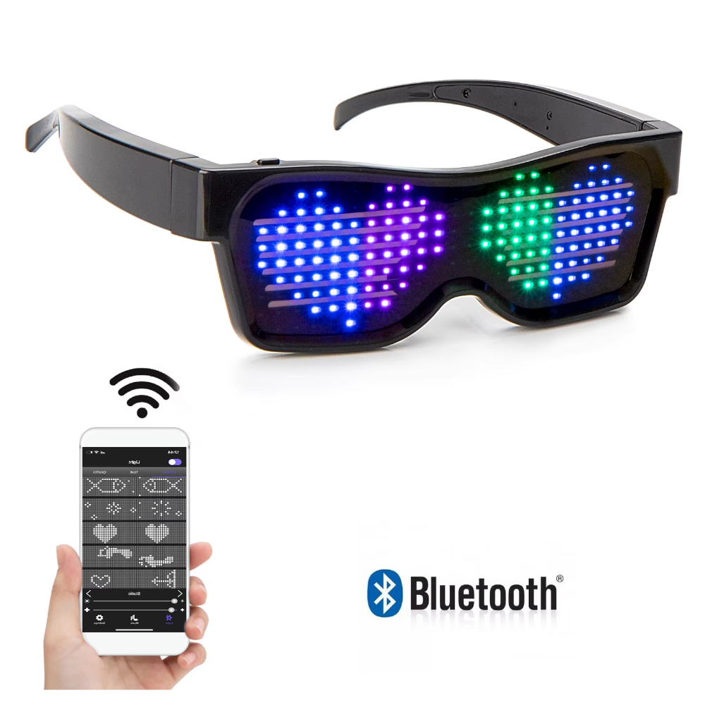 Bluetooth Led Eyewear Glasses Display Programmable Message App Controlled Sunglasses