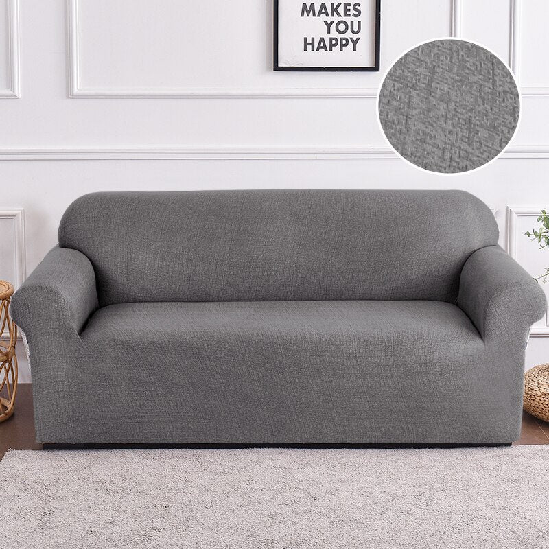 3 Seater Sofa Cover Solid Gray Style Protection Living Room Chair Slipcover