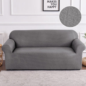 2 Seater Sofa Cover Solid Gray Style Protection For Living Room Chair Slipcover