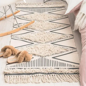 Boho Moroccan Cotton Hand Woven Rug