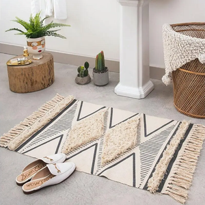 Boho Moroccan Cotton Hand Woven Rug