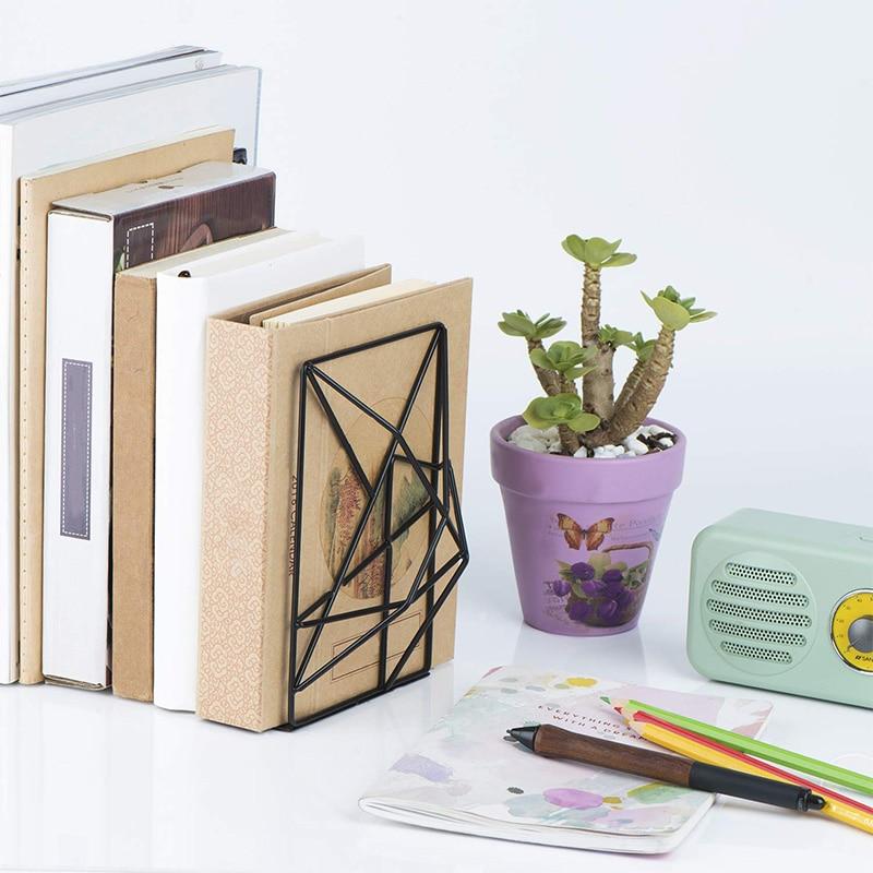 Black Metal Geometric Book Holder Nordic Home Decor