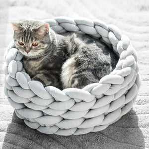 Chunky Knit Pet Bed For Dogs Or Cats